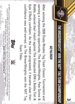 2021 Topps WWE NXT #3 The BroserWeights Win the NXT Tag Team Championship Back