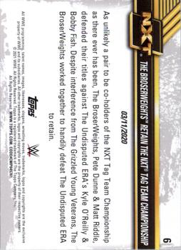 2021 Topps WWE NXT #6 The BroserWeights Retain the NXT Tag Team Championship Back