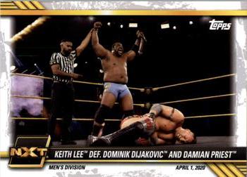 2021 Topps WWE NXT #8 Keith Lee def. Dominik Dijakovic and Damian Priest Front