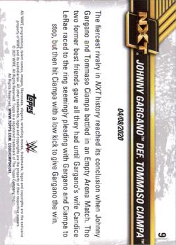 2021 Topps WWE NXT #9 Johnny Gargano def. Tommaso Ciampa Back