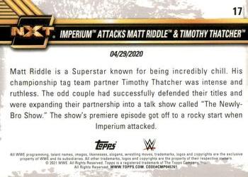 2021 Topps WWE NXT #17 Imperium Attacks Matt Riddle & Timothy Thatcher Back