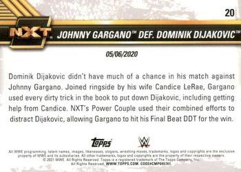 2021 Topps WWE NXT #20 Johnny Gargano def. Dominik Dijakovic Back