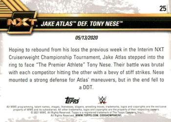 2021 Topps WWE NXT #25 Jake Atlas def. Tony Nese Back