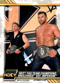 2021 Topps WWE NXT #67 NXT Tag Team Champions Breezango def. Imperium Front