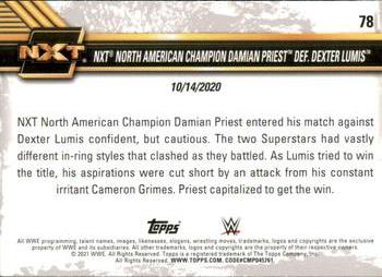 2021 Topps WWE NXT #78 NXT North American Champion Damian Priest def. Dexter Lumis Back