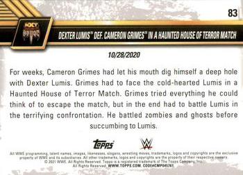 2021 Topps WWE NXT #83 Dexter Lumis def. Cameron Grimes in a Haunted House of Terror Match Back