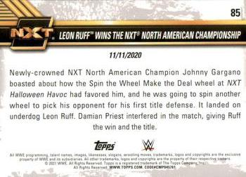 2021 Topps WWE NXT #85 Leon Ruff Wins the NXT North American Championship Back