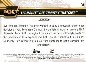 2021 Topps WWE NXT #98 Leon Ruff def. Timothy Thatcher Back