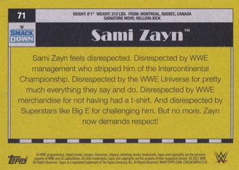 2021 Topps Heritage WWE #71 Sami Zayn Back