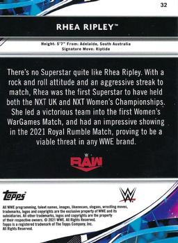 2021 Topps Finest WWE #32 Rhea Ripley Back