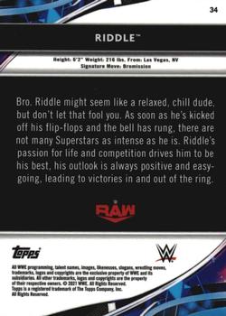 2021 Topps Finest WWE #34 Riddle Back