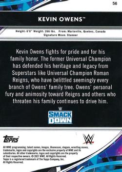 2021 Topps Finest WWE #56 Kevin Owens Back