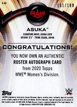 2020 Topps WWE Women's Division - Roster Autographs #A-AS Asuka Back