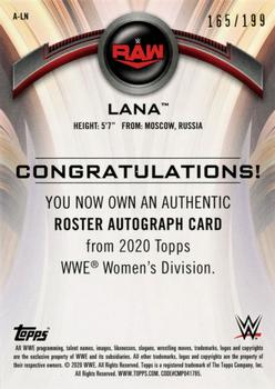 2020 Topps WWE Women's Division - Roster Autographs #A-LN Lana Back