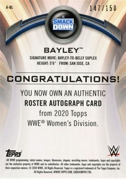 2020 Topps WWE Women's Division - Roster Autographs Pink #A-BL Bayley Back