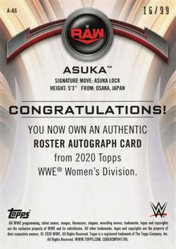 2020 Topps WWE Women's Division - Roster Autographs Purple #A-AS Asuka Back