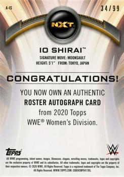 2020 Topps WWE Women's Division - Roster Autographs Purple #A-IS Io Shirai Back