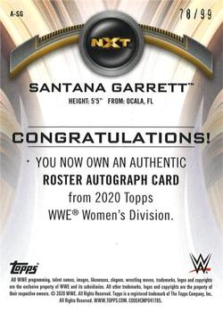 2020 Topps WWE Women's Division - Roster Autographs Purple #A-SG Santana Garrett Back