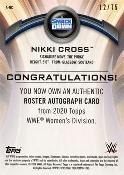 2020 Topps WWE Women's Division - Roster Autographs Green #A-NC Nikki Cross Back