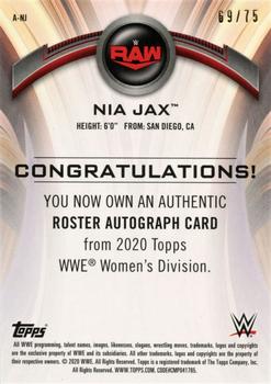2020 Topps WWE Women's Division - Roster Autographs Green #A-NJ Nia Jax Back