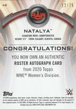 2020 Topps WWE Women's Division - Roster Autographs Green #A-NT Natalya Back