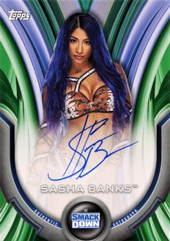 2020 Topps WWE Women's Division - Roster Autographs Green #A-SB Sasha Banks Front
