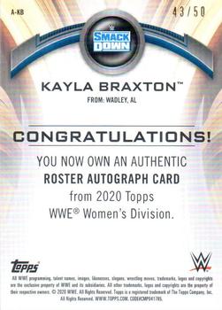 2020 Topps WWE Women's Division - Roster Autographs Orange #A-KB Kayla Braxton Back