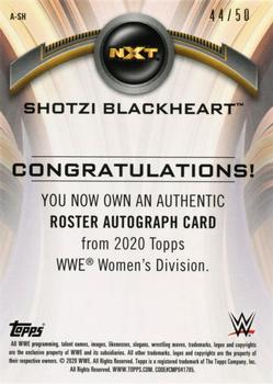 2020 Topps WWE Women's Division - Roster Autographs Orange #A-SH Shotzi Blackheart Back