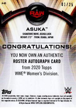 2020 Topps WWE Women's Division - Roster Autographs Blue #A-AS Asuka Back
