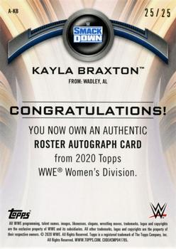 2020 Topps WWE Women's Division - Roster Autographs Blue #A-KB Kayla Braxton Back