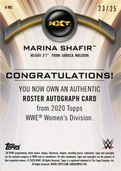 2020 Topps WWE Women's Division - Roster Autographs Blue #A-MS Marina Shafir Back