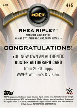 2020 Topps WWE Women's Division - Roster Autographs Black #A-RR Rhea Ripley Back