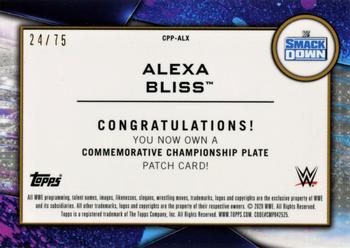 2020 Topps WWE Women's Division - Championship Plate Patch Green #CPP-ALX Alexa Bliss Back
