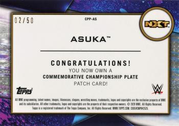 2020 Topps WWE Women's Division - Championship Plate Patch Orange #CPP-AS Asuka Back