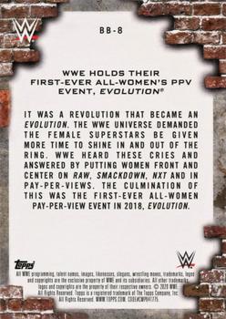 2020 Topps WWE Women's Division - Breaking Barriers #BB-8 WWE Holds Their First-Ever All-Women's PPV Event, Evolution Back