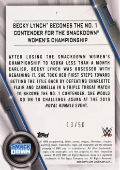 2020 Topps WWE Women's Division - Orange #1 Becky Lynch Becomes the No. 1 Contender for the Smackdown Women's Championship Back