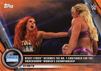 2020 Topps WWE Women's Division - Orange #1 Becky Lynch Becomes the No. 1 Contender for the Smackdown Women's Championship Front