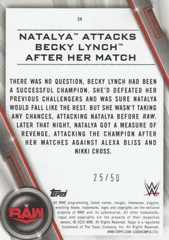 2020 Topps WWE Women's Division - Orange #54 Natalya Attacks Becky Lynch After Her Match Back