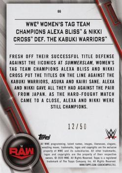 2020 Topps WWE Women's Division - Orange #66 WWE Women's Tag Team Champions Alexa Bliss & Nikki Cross def. The Kabuki Warriors Back