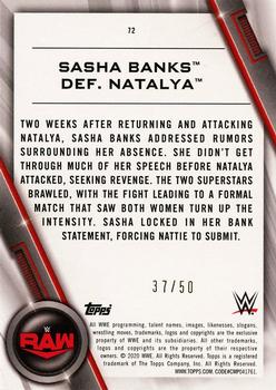 2020 Topps WWE Women's Division - Orange #72 Sasha Banks def. Natalya Back