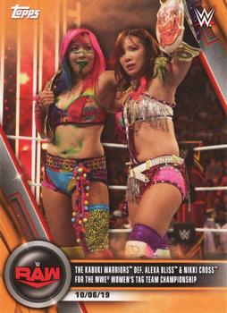 2020 Topps WWE Women's Division - Orange #91 The Kabuki Warriors def. Alexa Bliss & Nikki Cross for the WWE Women's Tag Team Championship Front