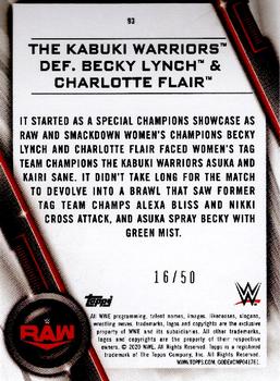 2020 Topps WWE Women's Division - Orange #93 The Kabuki Warriors def. Becky Lynch & Charlotte Flair Back