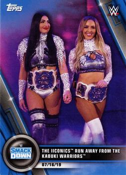 2020 Topps WWE Women's Division - Blue #51 The Iiconics Run Away from the Kabuki Warriors Front