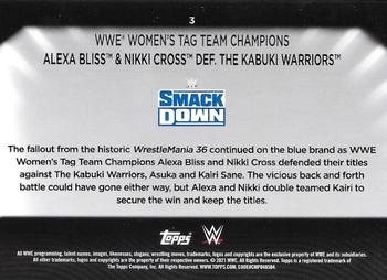 2021 Topps WWE Women's Division #3 WWE Women’s Tag Team Champions Alexa Bliss & Nikki Cross def. The Kabuki Warriors Back