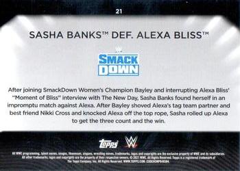 2021 Topps WWE Women's Division #21 Sasha Banks def. Alexa Bliss Back
