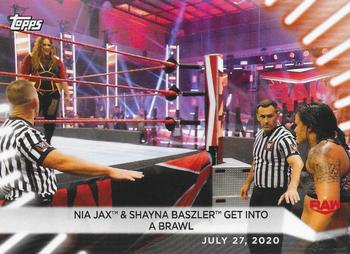 2021 Topps WWE Women's Division #50 Nia Jax & Shayna Baszler Get into a Brawl Front