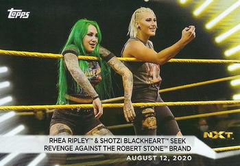 2021 Topps WWE Women's Division #57 Rhea Ripley & Shotzi Blackheart Seek Revenge Against The Robert Stone Brand Front