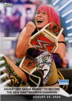 2021 Topps WWE Women's Division #66 Asuka def. Sasha Banks to Become the New Raw Women's Champion Front