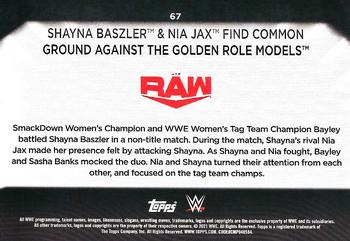 2021 Topps WWE Women's Division #67 Shayna Baszler & Nia Jax Find Common Ground Against The Golden Role Models Back
