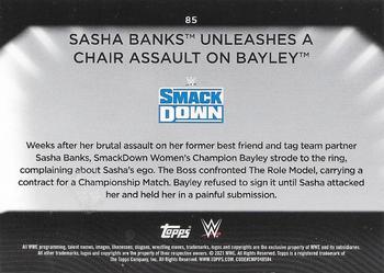 2021 Topps WWE Women's Division #85 Sasha Banks Unleashes a Chair Assault on Bayley Back
